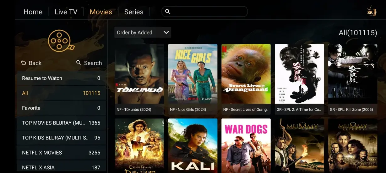 Orexe TV application interface preview 5