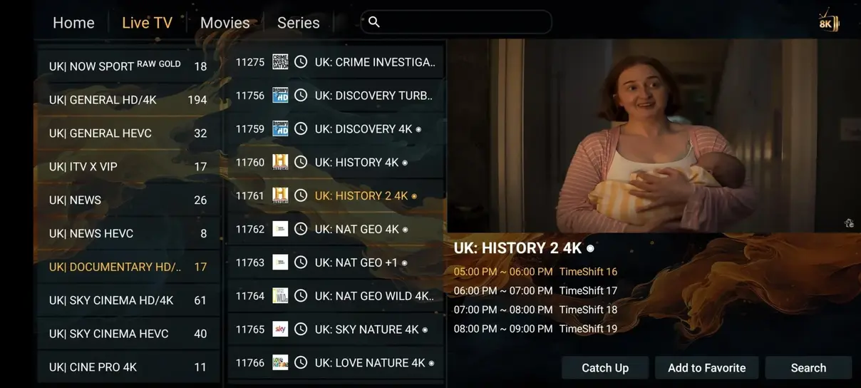 Orexe TV application interface preview 7