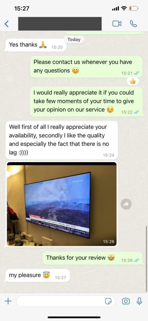 Anonymised WhatsApp support conversation 2